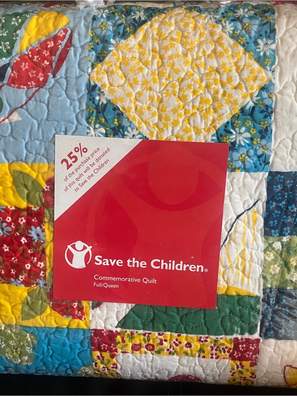 Save the Children Commemorative Quilt - Multicolor Patchwork